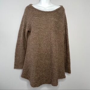 A’REVE Brown Ivory Lace Fuzzy Sweater